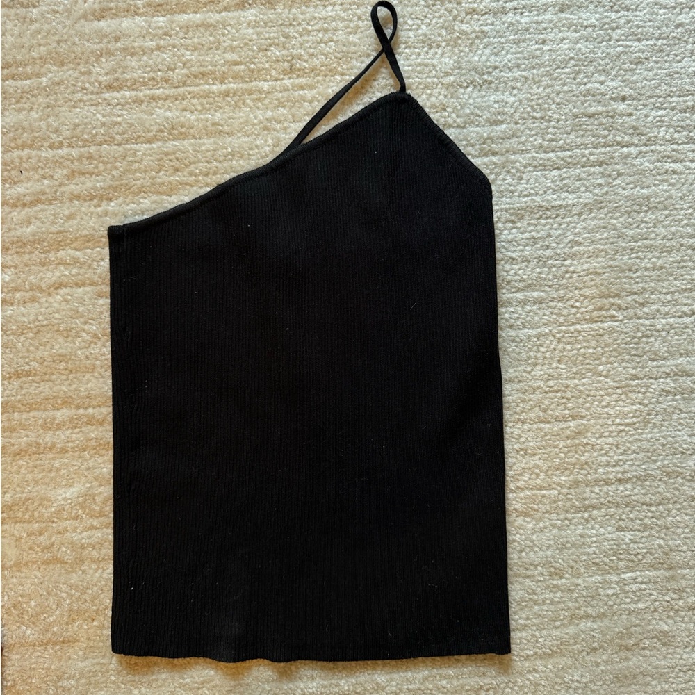 Zara Black Asymmetrical Tank Top